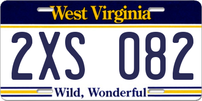 WV license plate 2XS082