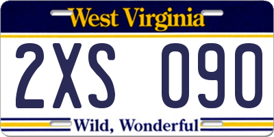 WV license plate 2XS090