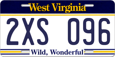 WV license plate 2XS096