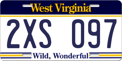 WV license plate 2XS097