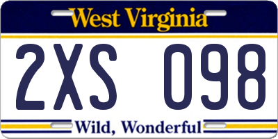 WV license plate 2XS098