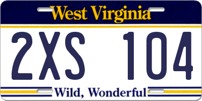 WV license plate 2XS104
