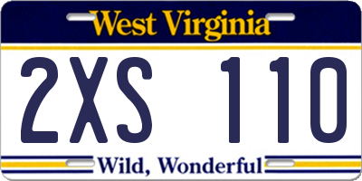WV license plate 2XS110