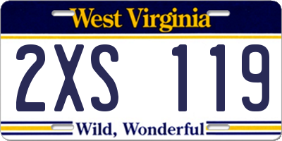 WV license plate 2XS119