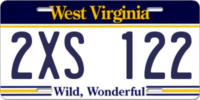 WV license plate 2XS122