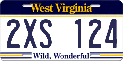 WV license plate 2XS124