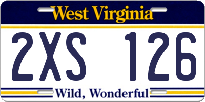 WV license plate 2XS126