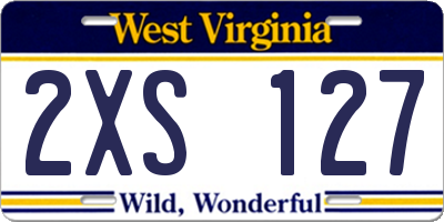 WV license plate 2XS127