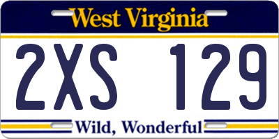 WV license plate 2XS129