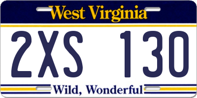 WV license plate 2XS130