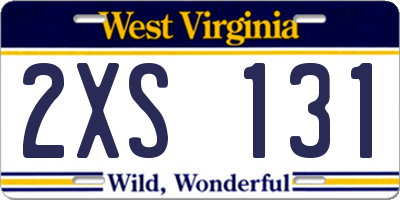WV license plate 2XS131