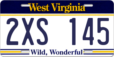 WV license plate 2XS145