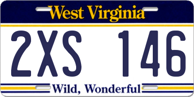 WV license plate 2XS146