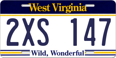 WV license plate 2XS147