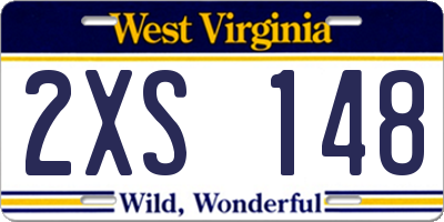 WV license plate 2XS148