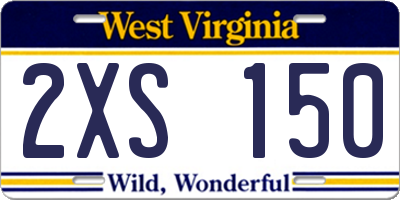 WV license plate 2XS150