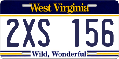WV license plate 2XS156