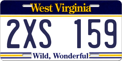 WV license plate 2XS159