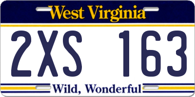 WV license plate 2XS163