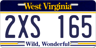 WV license plate 2XS165