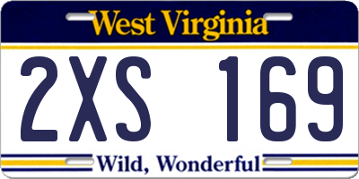 WV license plate 2XS169