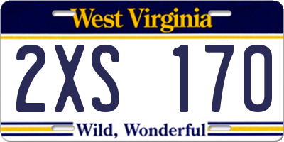 WV license plate 2XS170