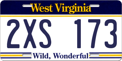 WV license plate 2XS173