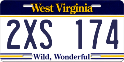 WV license plate 2XS174