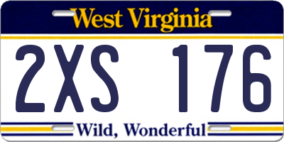 WV license plate 2XS176