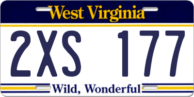 WV license plate 2XS177