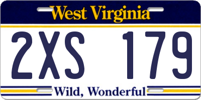 WV license plate 2XS179