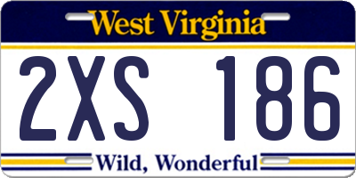 WV license plate 2XS186