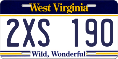 WV license plate 2XS190