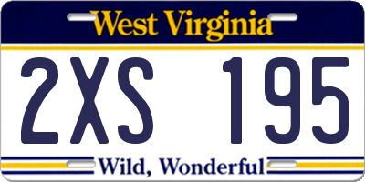 WV license plate 2XS195
