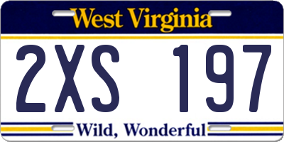 WV license plate 2XS197