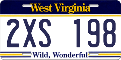 WV license plate 2XS198