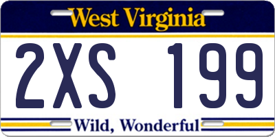WV license plate 2XS199