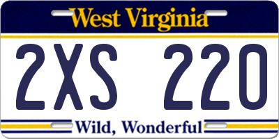 WV license plate 2XS220