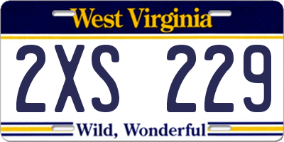 WV license plate 2XS229