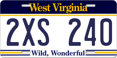 WV license plate 2XS240