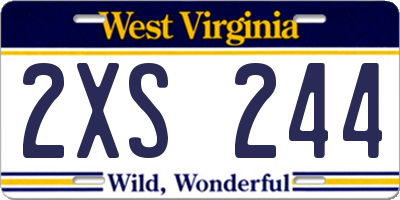 WV license plate 2XS244