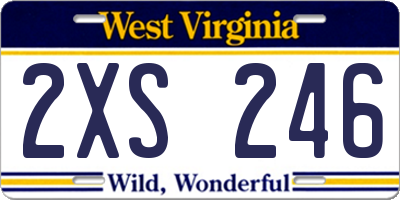 WV license plate 2XS246