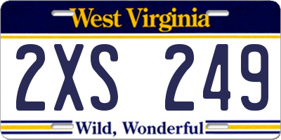 WV license plate 2XS249