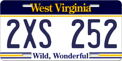 WV license plate 2XS252