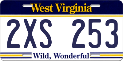 WV license plate 2XS253