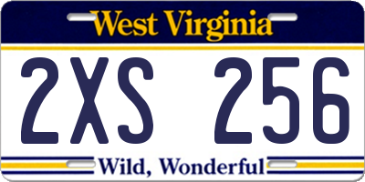 WV license plate 2XS256