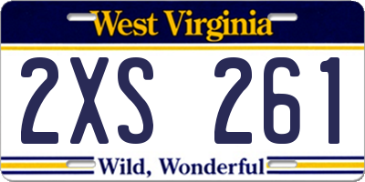 WV license plate 2XS261