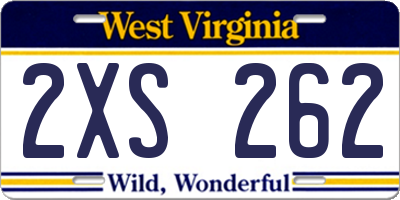 WV license plate 2XS262
