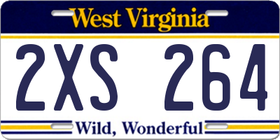 WV license plate 2XS264