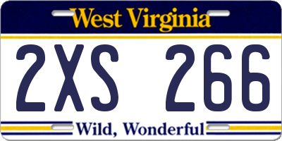 WV license plate 2XS266